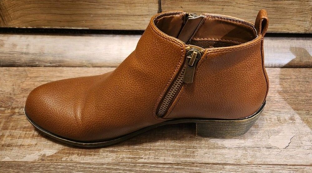 Ladies Size 6.5 Jessica Cline Zip Up Ankle Boots Brown Faux Leather. - Picture 6 of 10
